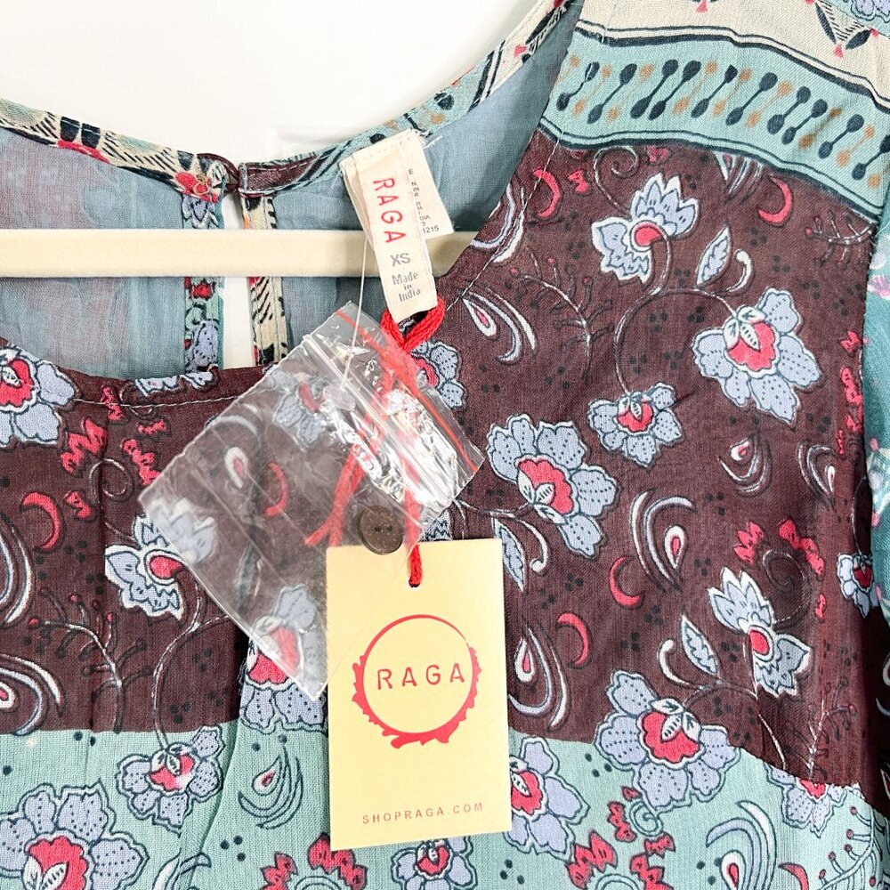 NWT RAGA Long Boho Maxi Dress In Patchwork Print - Picture 5 of 7